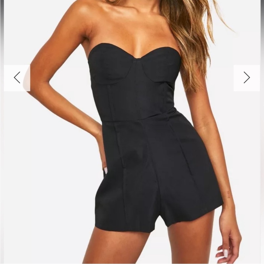 Elegant Black Strapless Jumpsuit